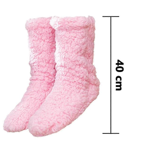 1 par sklisikre sokker, vinter fluffy koselige fleecesokker plysj