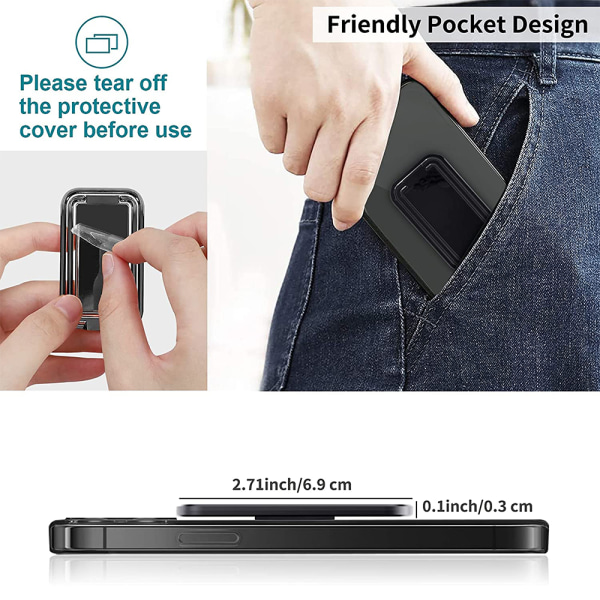 Ultra-tynd foldbar løftbar mobiltelefonholder - sort