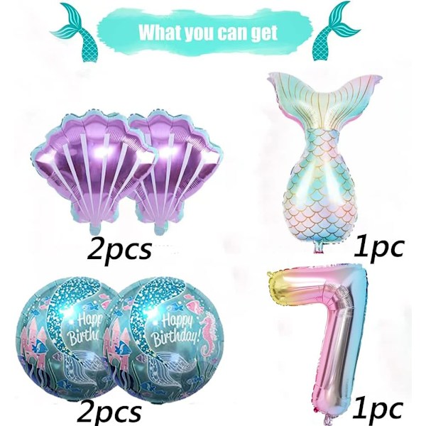 Sjöjungfru födelsedag dekoration sjöjungfru ballonger kit hav ballong sjöjungfru folie ballong sjöjungfru svans ballonger för flickor sjöjungfru fest