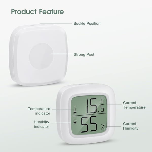 Hjemmetermometer 3 stk Mini LCD Bærbart Innendørs Hygrometer Termometer -20℃~60℃, 10%~99% RF Egnet for Barnerom, Eldrerom osv.
