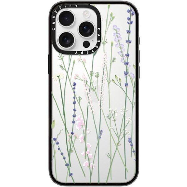 Kompakt iPhone 16 Pro Max Deksel [Lettvekt / 1,2 m 2X Militær Grad Fallbeskyttelse/Slank] - Kirsebær - Klar Svart Gigi Garden Florals iPhone 16 Pro Max