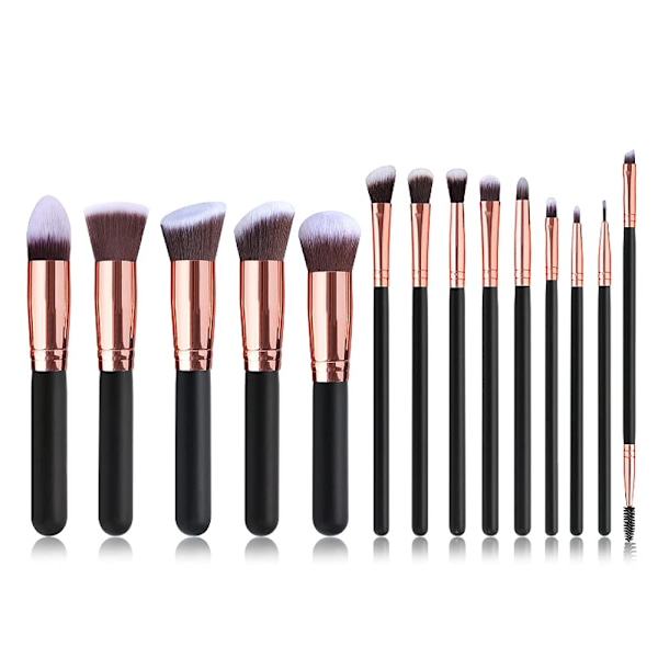 14-pack syntetiska sminkborstar, foundationborste, concealerborste, ögonskuggsborste, sminkborstset.