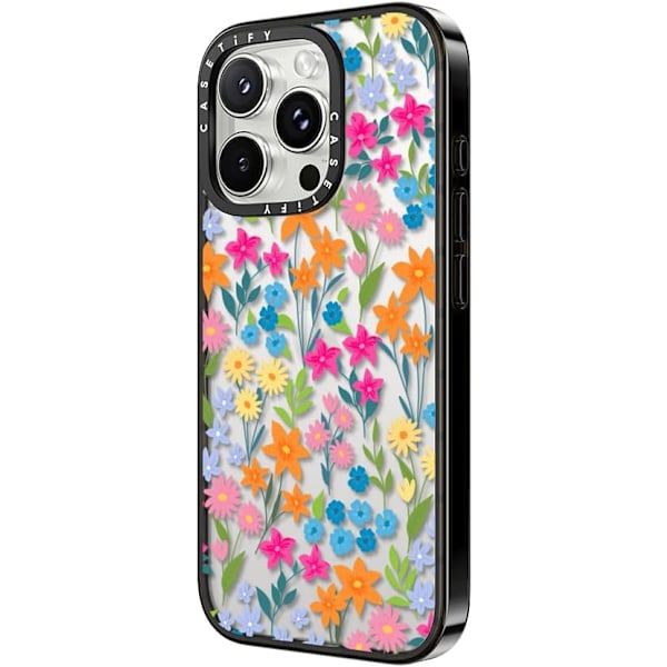 Kompakt iPhone 16 Pro Max Deksel [Lettvekt / 1,2 m 2X Militær Grad Fallbeskyttelse/Slank] - Kirsebær - Klar Svart Bright Spring Flowers iPhone 16 Pro Max