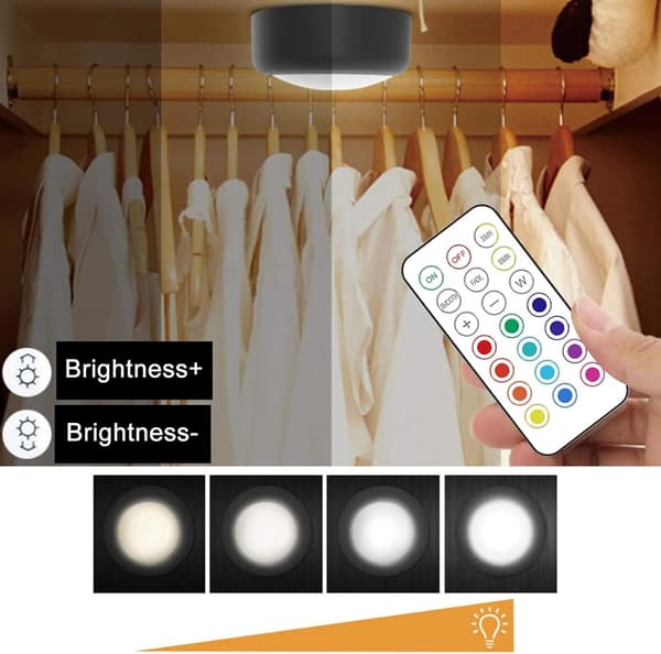 LED Spotlight 6 pcs with 2 Remote Controls RGB Design many colors black