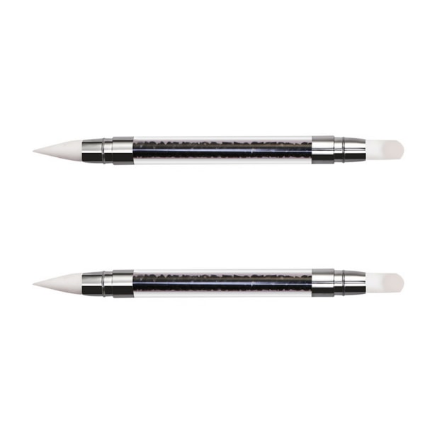 2 stk. Neglekunst Dobbeltsidet Silikonepen - Sort Silikone Reliefs Penmake up