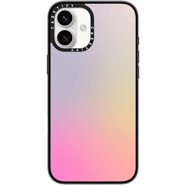 Kompakt iPhone 16 Pro Max Deksel [Lettvekt / 1,2 m 2X Militær Grad Fallbeskyttelse/Slank] - Kirsebær - Klar Svart Pastel Gradient iPhone 16 Plus
