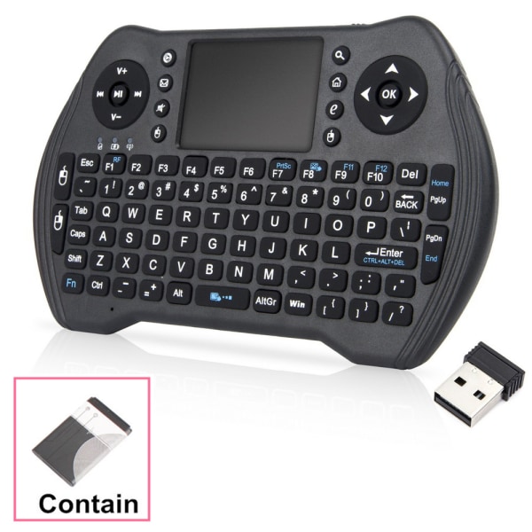 Mini-langaton näppäimistö, 2,4 GHz:n langaton mininäppäimistön ohjain, yhteensopiva Android TV Box -litiumpariston kanssa