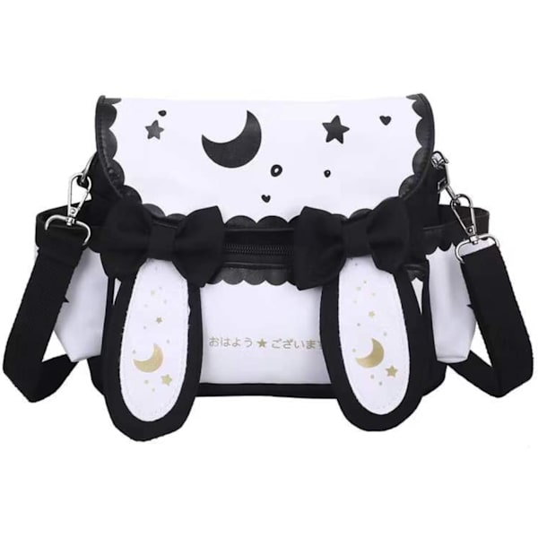 Japanilainen Kawaii pupunkorvainen reppu söpöllä mangatytön koulureppu kirjalaukku salkku oppilas teini JK (pieni, musta)