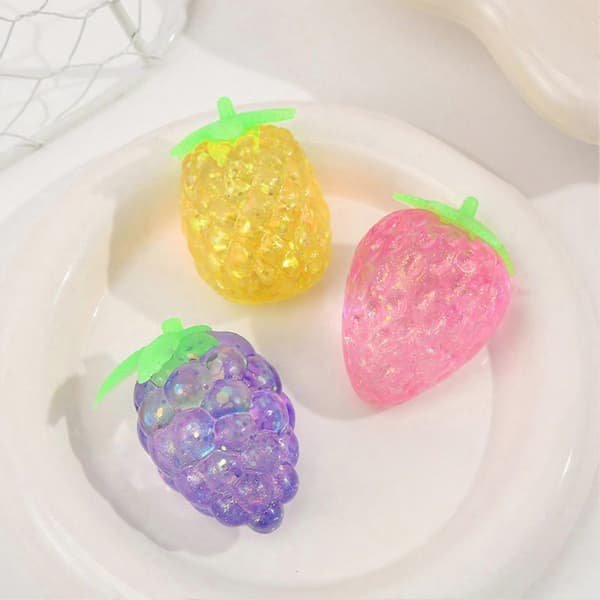 1-5 stk. Glitter Drueformet Klemmelegetøj – Blødt Elastisk TPR – til Afstressning Random 3pcs