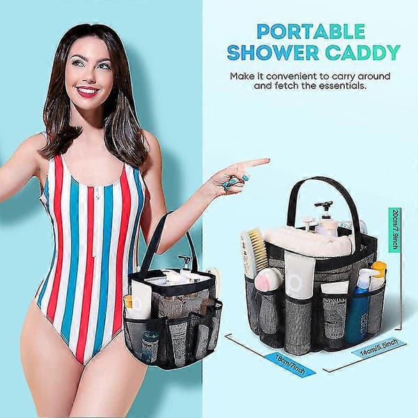 Mesh Shower Caddy Portable for Dorm Essentials, Portable Shower Caddy Dorm with 8 Large Pockets