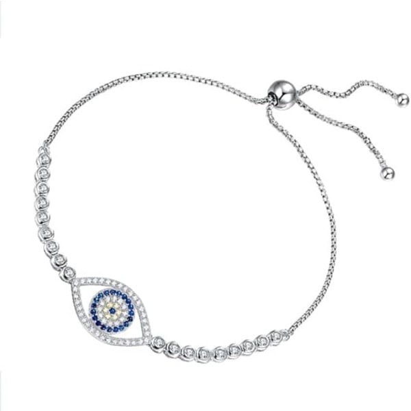 14K Gull Ondt Øye Moissanitt Armbånd for Kvinner, Sjarmerende Hul Safir Djevelens Øye Uttakbar Kjede Armbånd, Mote Armbånd Smykker Gave til Hennes