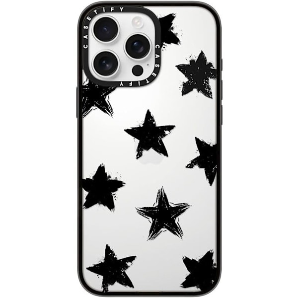 Kompakt iPhone 16 Pro Max-fodral [Lättviktigt / 4 fot 2X Militärklass Fallskydd / Smalt] - Körsbär - Klar Svart Star Marks iPhone 16 Pro Max