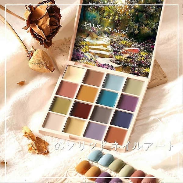 16 farver professionel creme gel solid neglelak neglekunst palet salon DIY sæt