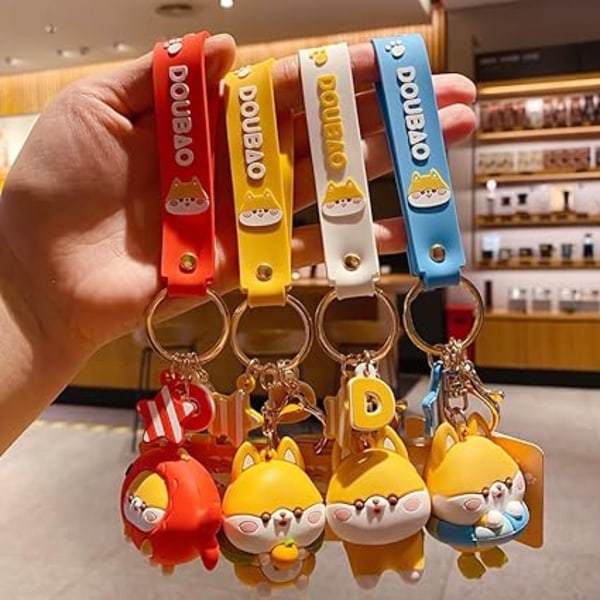 Sööt keychain Kawaii Anime Avaimenperät Tarvikkeet, Shiba Inu Käsilaukun Riippulukot Auto Piirretty Avaimenperä Tytölle Naisille-Shiba Inu