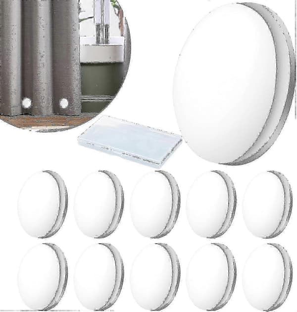 10 st magnetiska gardinvikter, kraftiga draperivikter, starka duschdraperimagneter, inga sömnadsvikter - vit
