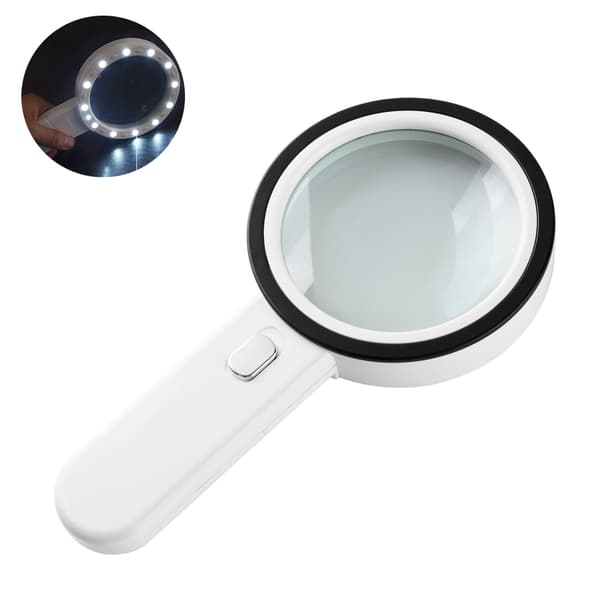 Extra Large Handheld Powerful Magnifying Glass with 13 LEDs and UV