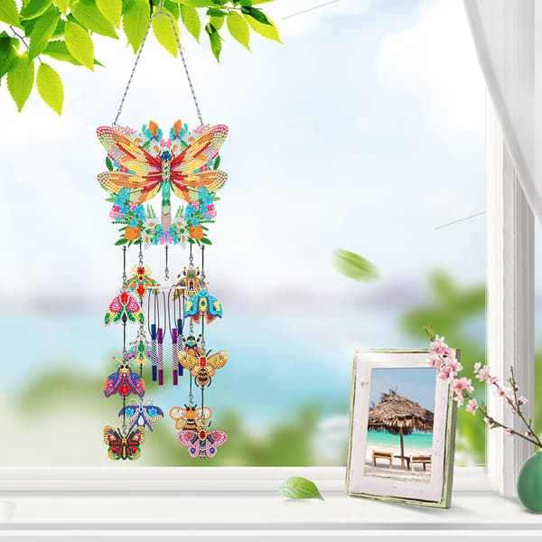 DIY Diamond Painting Wind Chimes Kit Sturdy Charming Decorative Props for Balcony Patios