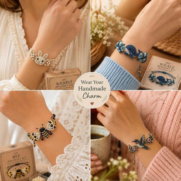 DIY Bead Bracelet Kit, Beginner-Friendly Beaded Animal Bracelet Kit, Three-Dimensional Beaded Jewelry Making Kit