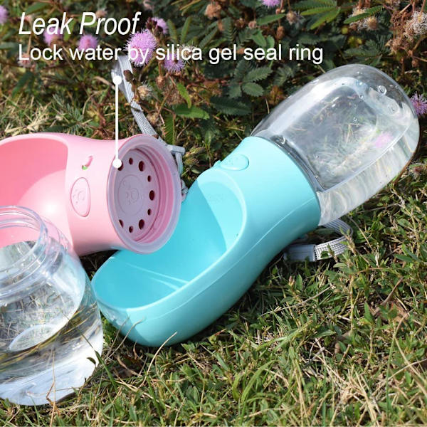 Hunde Vandflaske, Bærbar Kæledyr Vandflaske Til Gåture Lækagesikker Hvalp Hunde Vanddispenser Til Udendørs, Rejser, Vandreture-Pink