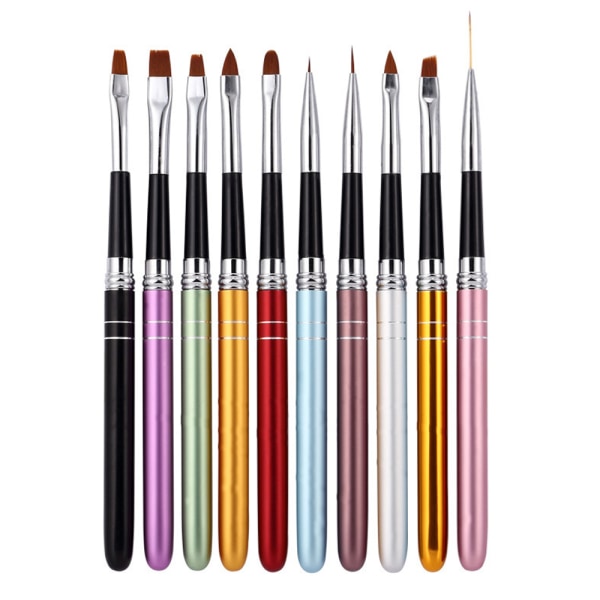 Nail Pen Set Penna Makeup Brush Set med 10 penslar