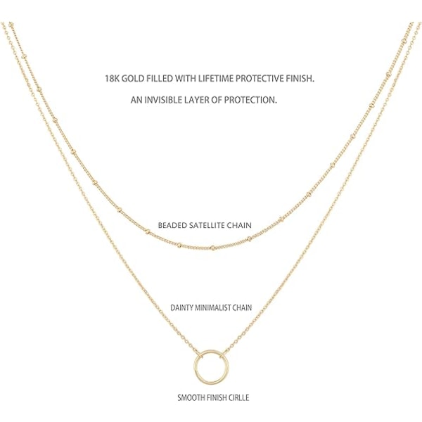 Layered Heart Halsband Pendel Handgjorda 18k guldpläterade läckra guld Choker Arrow Bar Layering Långt halsband för kvinnor