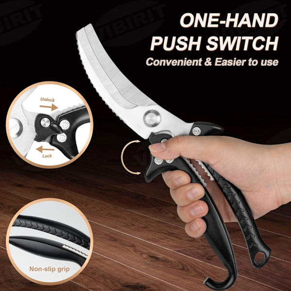 Kitchen Shears Heavy Duty Kitchen Scissors, Sharp Cooking Scissors Stainless Steel Shears, Spring Loaded Dishwasher Safe Scissors for Meat, Chicken