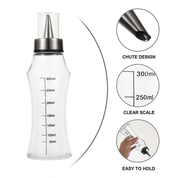 Flaskor för olja vinäger dispenser återflödesförebyggande hem kök glas 23.5X7.5X7.5CM 1Set