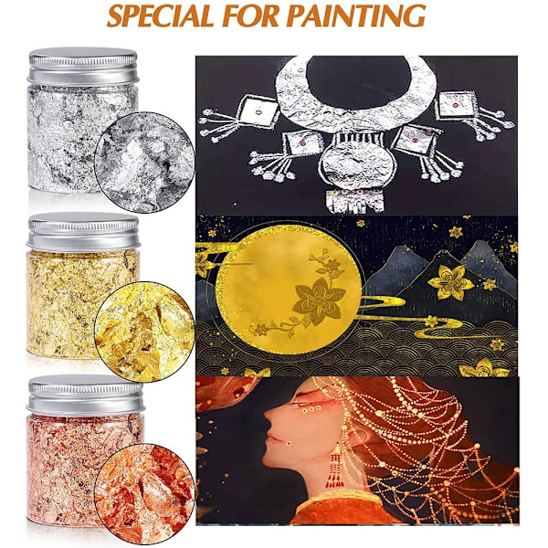 Neglekunst Dekorativ Guldfolie (Guld i 10g Aluminiumhætteflaske) makeup