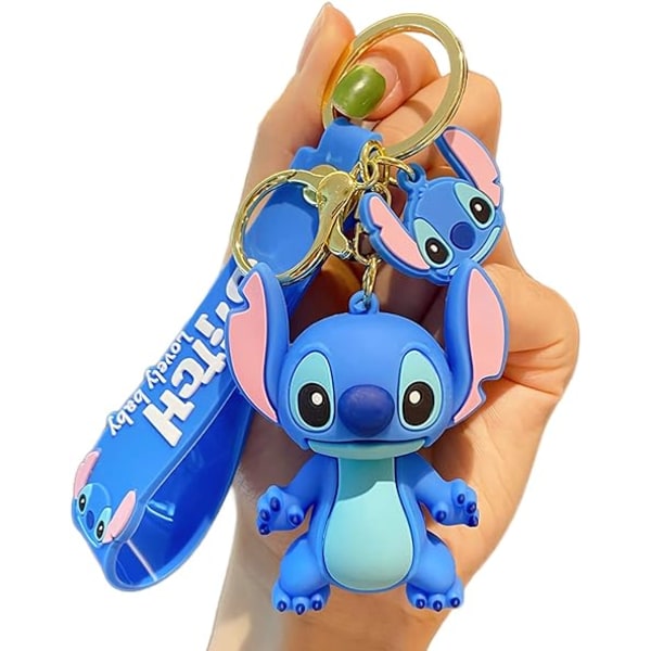 Cute Keychain for Kids Girls Boys, Cartoon Keychains Accessories Keyring Key Purse Backpack Car Charms-Blue