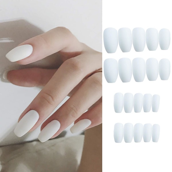 1pcs fake nail manicure (51-ballet white scrub [glue model])make up