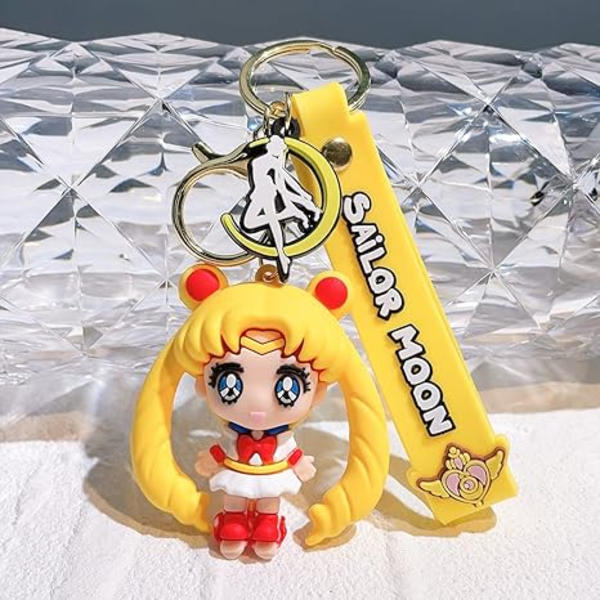 Anime Nyckelring - Mini Figur Gummi Seriefigur Nyckelring Ryggsäck Kay Smycken Tillbehör Presenter för Kvinnor-Sailor Moon