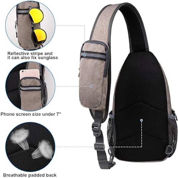Crossbody Sling Ryggsäck Sling Väska Resväska Vandring Bröstväska Dagryggsäck