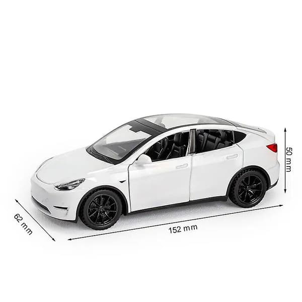 1/32 Tesla Model Y SUV Legetøjsbil Model, Trykstøbt Legering Metal Lyd & Lys Træk Tilbage 1:32 Samling Gave, Til Drenge Børn White