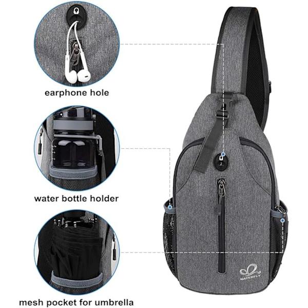Crossbody Sling Rygsæk Sling Taske Rejse Vandring Bryst Taske Daypack
