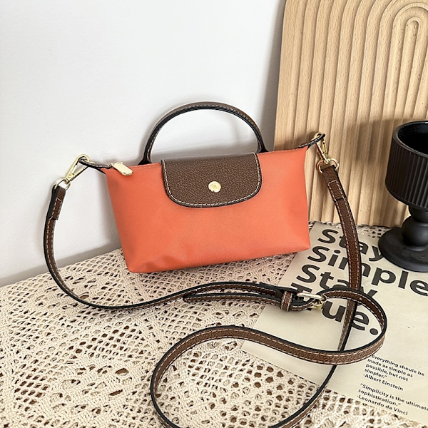 Dammode Colorblock Mini Axelväska, Enfärgad Fyrkantig Plånbok Med Justerbar Rem, Elegant Handväska Orange