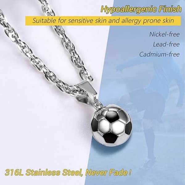 3D Fotbolls Halsband Lyckobringande Berlock & Kedja Unisex Smycken Herr Dam Sport Smycken Present