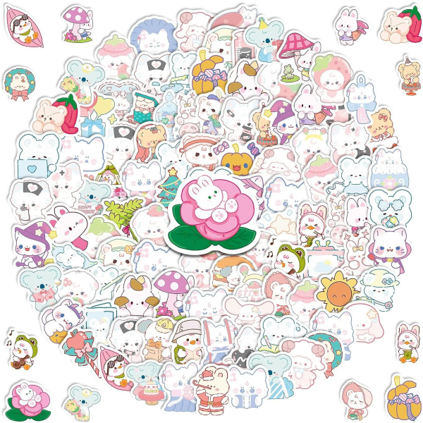 100Pcs Cute Stickers, Aesthetic Vinyl Waterproof Stickers for Laptop,Bumper,Skateboard,Water Bottles,Computer,Phone, Cute Anime Stickers