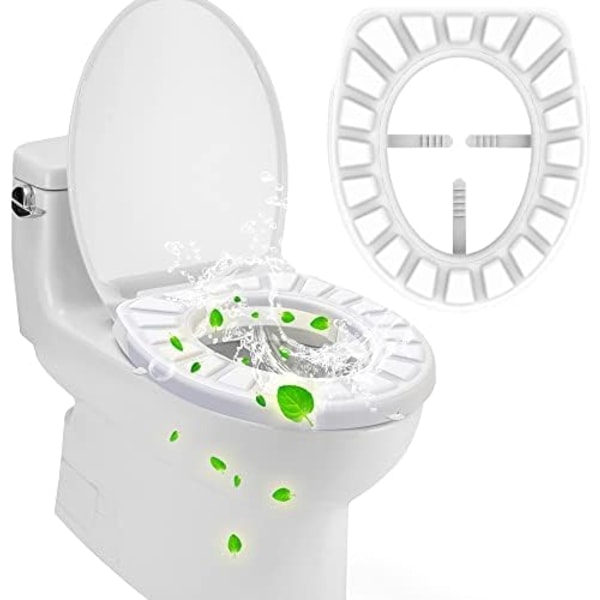 Silikoninen WC-istuimen kansi, WC-istuimen pehmuste, Pehmustettu WC-istuin, Silikonipestävä, Uudelleenkäytettävä ja kestävä, Puhdas ilman bakteerijäämiä (valkoinen)