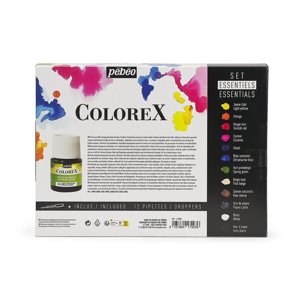 Colorex-akvarellimusteiden perussarja 12 x 20 ml