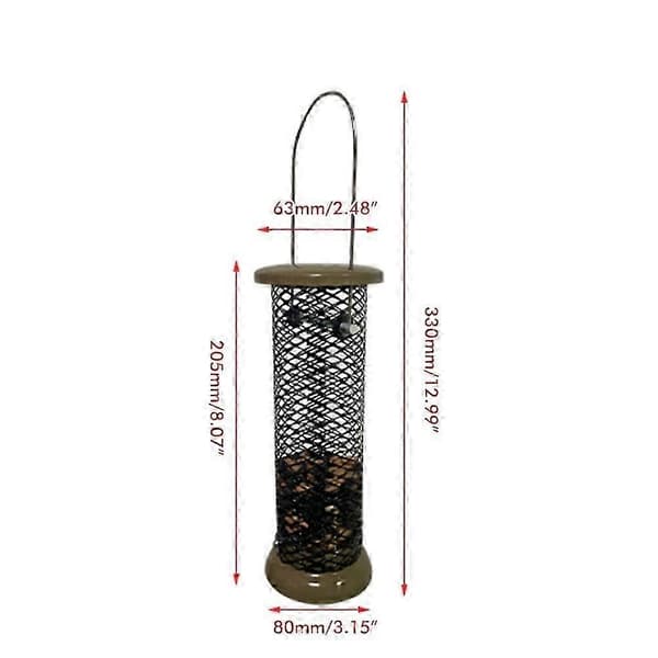 Udendørs Fuglefoderautomat Hængende Holder Metal Fuglefoderautomat Fuglemadsdispenser Udendørs Jern Fuglefoderautomat 3PCS