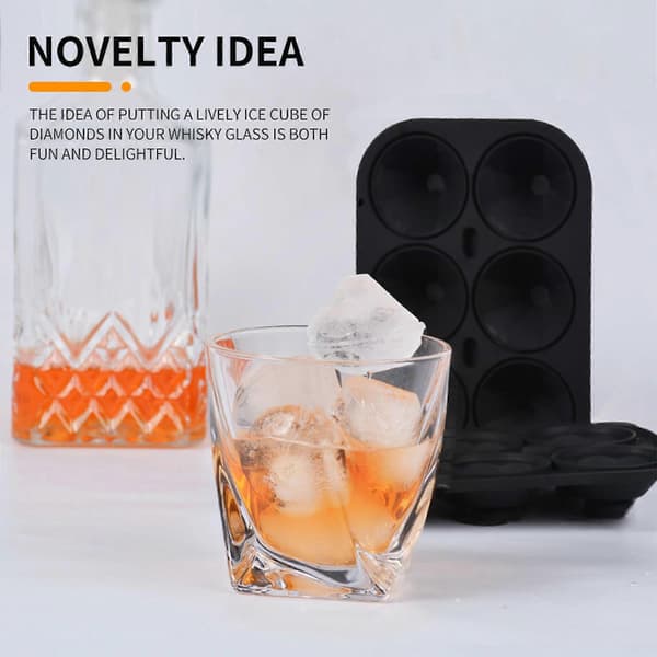 Isbakke 6 gitter silikone diamant whisky isterninger maker isterningform til cocktail DIY bar dekoration stabelbar pink