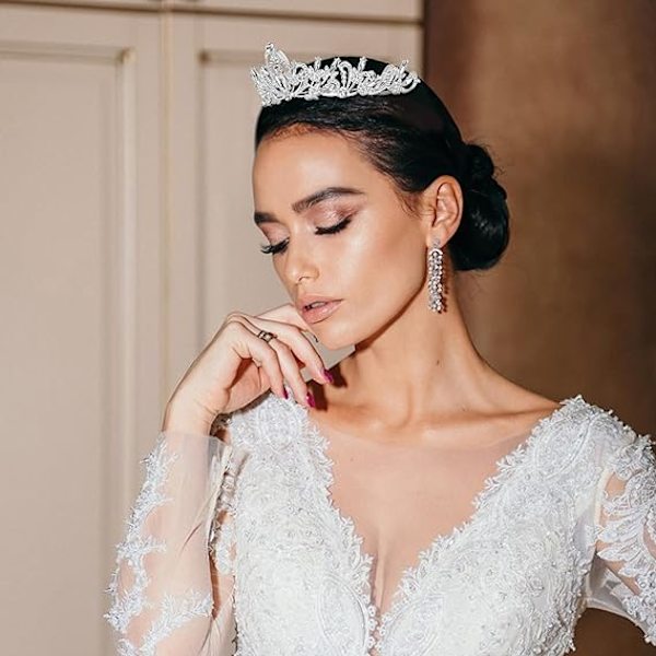 Bröllopskrona huvudbonad legering svart retro barock set med strass kristall bröllopsklänning accessoarer prestanda hårkrona