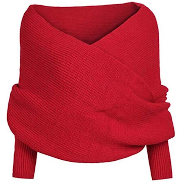 Dam Knit Sweater Toppar Halsduk Vinter Halsduk Vinter Sjal Wrap Halsduk med Ärm Wrap Halsduk Sjal Halsdukar