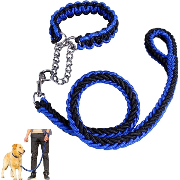 4FT Dog Leashes for Large Dogs Heavy Duty Medium Dogs Training Leash with Non-Slip Handle Small Dog Woven Leash Collar Set Walking Training