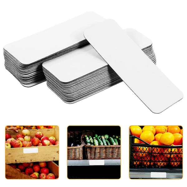 Magnetic Labels for Whiteboard, Magnetic Labels, Erasable Labels, Office Supplies, White Rectangular Reusable 54 pcs