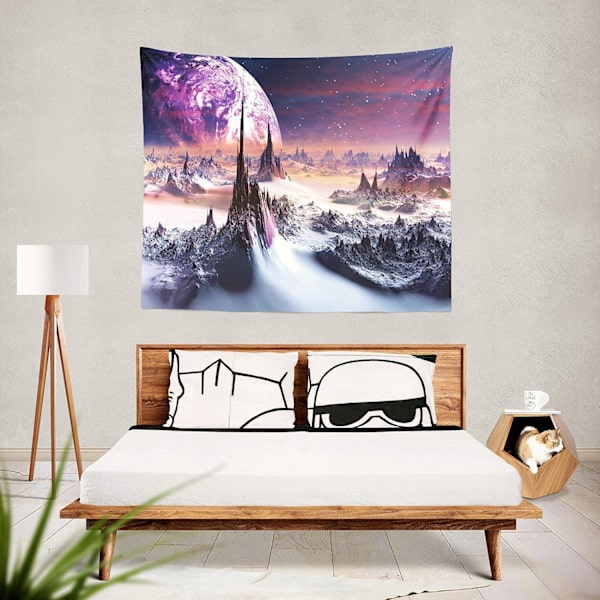 Gobelin veggteppe Galakse Planet Gobelin for soverom Stue Sovesal Hjemmeveggdekor 83 x 59 tommer