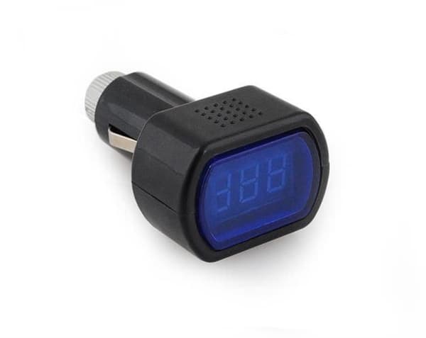 Voltmeter til Bil - Sigarettenneruttak Svart Black Svart