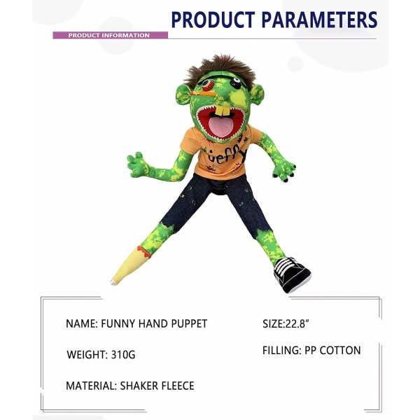 24-tums lång Jeffys syster Feebee Puppet Plushie Toy med fungerande mun - Rolig Puppet's Toy för idealisk present till barn