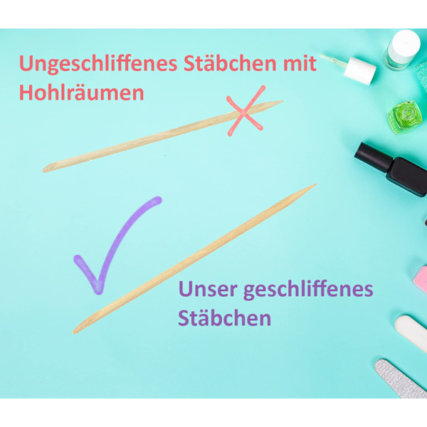 2 set med 11,5 cm nagelrengöringspinnar (100 pinnar) smink
