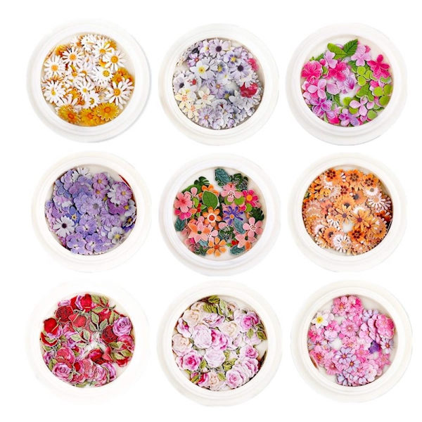Nagelkonst Färg Stereo Blomster Patch 9 Boxmake up